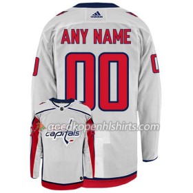 Washington Capitals Custom Adidas Wit Authentic Shirt - Mannen